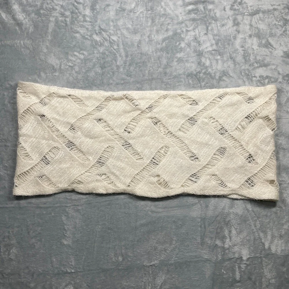Maurices Infinity Scarf Womens OS Cream‎ White Open Knit Lattice